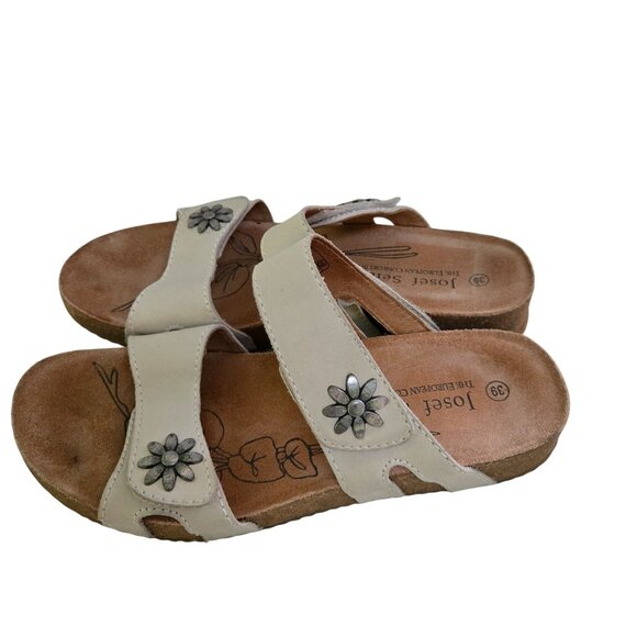 Josef Seidel Tonga '04 Sandal Cork Leather Comfort Hook And Loop Closure Size 39 - Picture 3 of 10